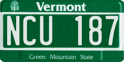 VT license plate NCU187
