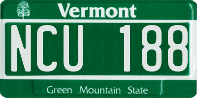 VT license plate NCU188