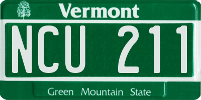 VT license plate NCU211