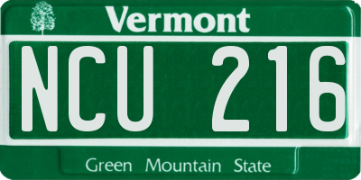 VT license plate NCU216