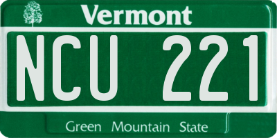 VT license plate NCU221