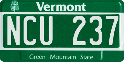 VT license plate NCU237