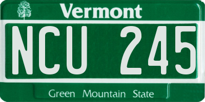 VT license plate NCU245
