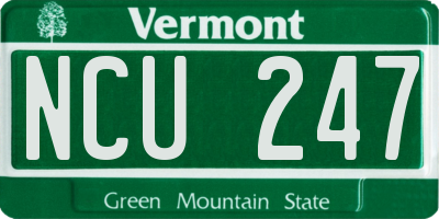 VT license plate NCU247
