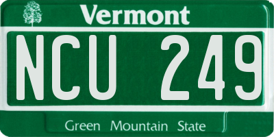 VT license plate NCU249