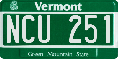 VT license plate NCU251
