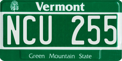 VT license plate NCU255