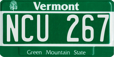 VT license plate NCU267