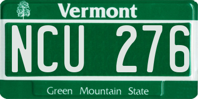 VT license plate NCU276