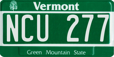 VT license plate NCU277