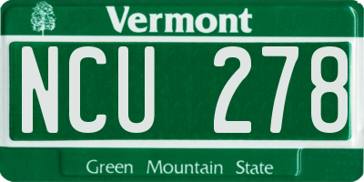 VT license plate NCU278