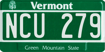 VT license plate NCU279