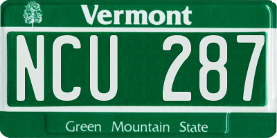 VT license plate NCU287