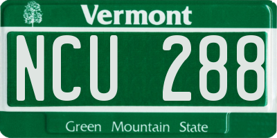 VT license plate NCU288
