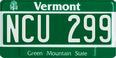 VT license plate NCU299