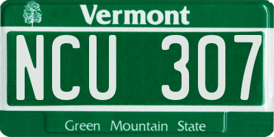 VT license plate NCU307