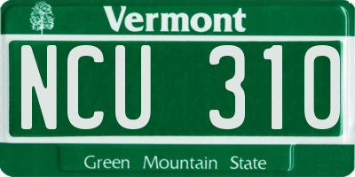 VT license plate NCU310