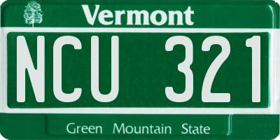 VT license plate NCU321