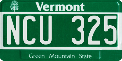 VT license plate NCU325