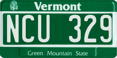VT license plate NCU329