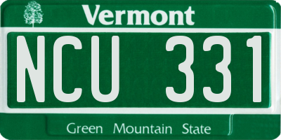 VT license plate NCU331