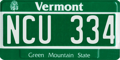 VT license plate NCU334