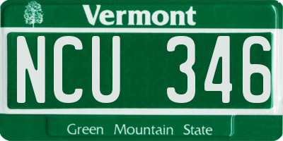 VT license plate NCU346