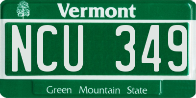 VT license plate NCU349
