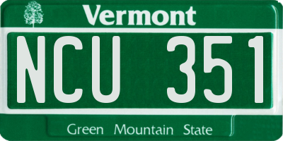 VT license plate NCU351