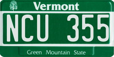 VT license plate NCU355