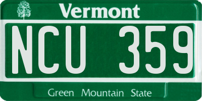 VT license plate NCU359