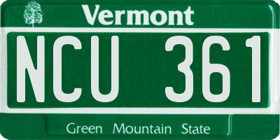 VT license plate NCU361