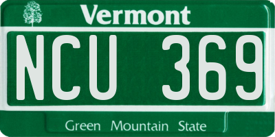 VT license plate NCU369