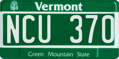 VT license plate NCU370