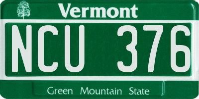 VT license plate NCU376