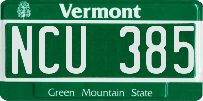 VT license plate NCU385