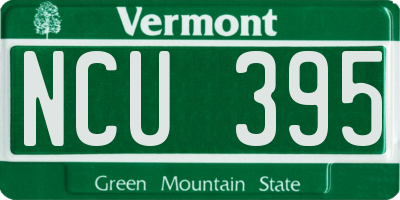 VT license plate NCU395