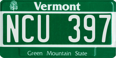 VT license plate NCU397