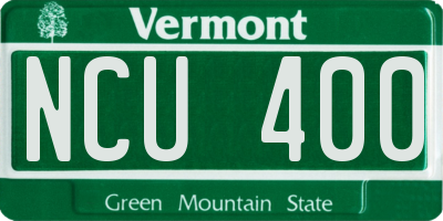 VT license plate NCU400