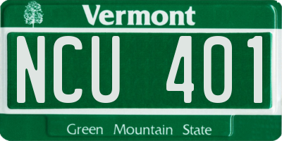 VT license plate NCU401
