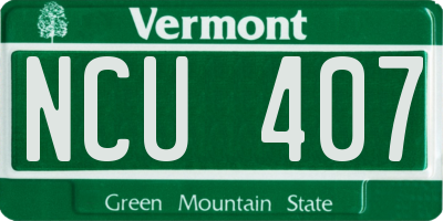 VT license plate NCU407