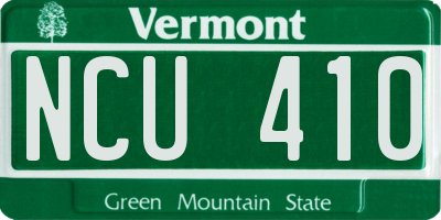 VT license plate NCU410