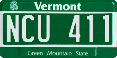 VT license plate NCU411
