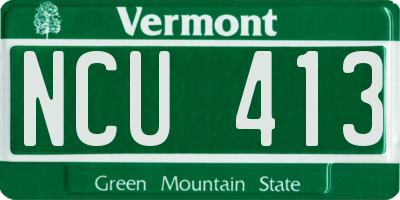 VT license plate NCU413