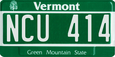 VT license plate NCU414