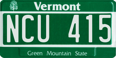 VT license plate NCU415