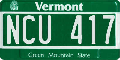 VT license plate NCU417
