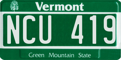 VT license plate NCU419