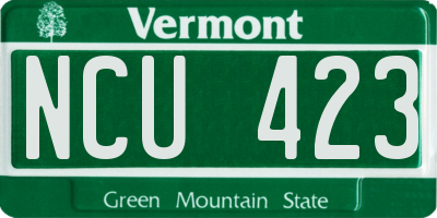 VT license plate NCU423
