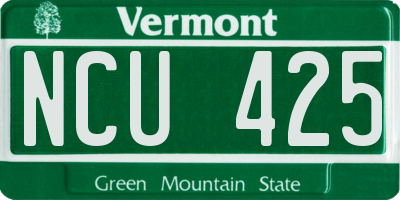 VT license plate NCU425